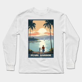 Pearl Harbour Travel Poster Long Sleeve T-Shirt